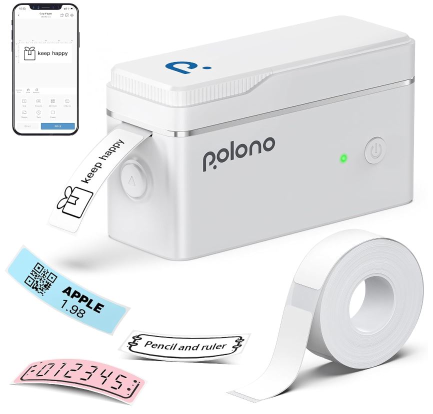 實用好物，白菜價！POLONO P31S 迷你藍牙熱敏標籤印表機，附送一疊標籤紙，折上折后僅售$9.87！