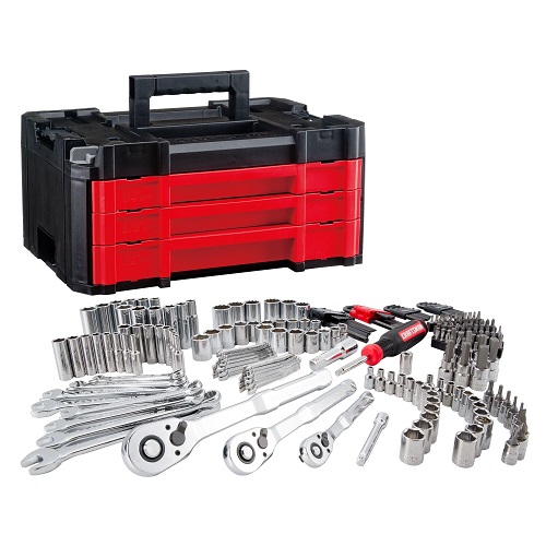 CRAFTSMAN VERSASTACK Mechanics Tool Set, 1/4 in, 3/8 in, and 1/2 in Drive, 230 Piece (CMMT45306), List Price is $219, Now Only $129.00