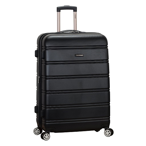 Rockland Melbourne Hardside Expandable Spinner Wheel Luggage, Black, Checked-Large 28-Inch Checked-Large 28-Inch Black,  Only $58.5