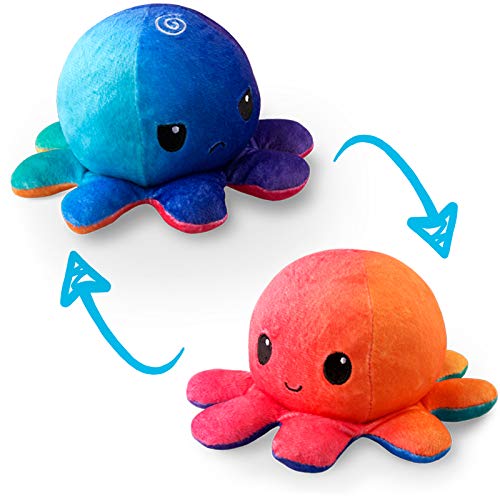 TeeTurtle - The Original Reversible Octopus Plushie - Sunset + Mermaid - Cute Sensory Fidget Stuffed Animals That Show Your Mood, List Price is $15, Now Only $6.5, You Save $8.5