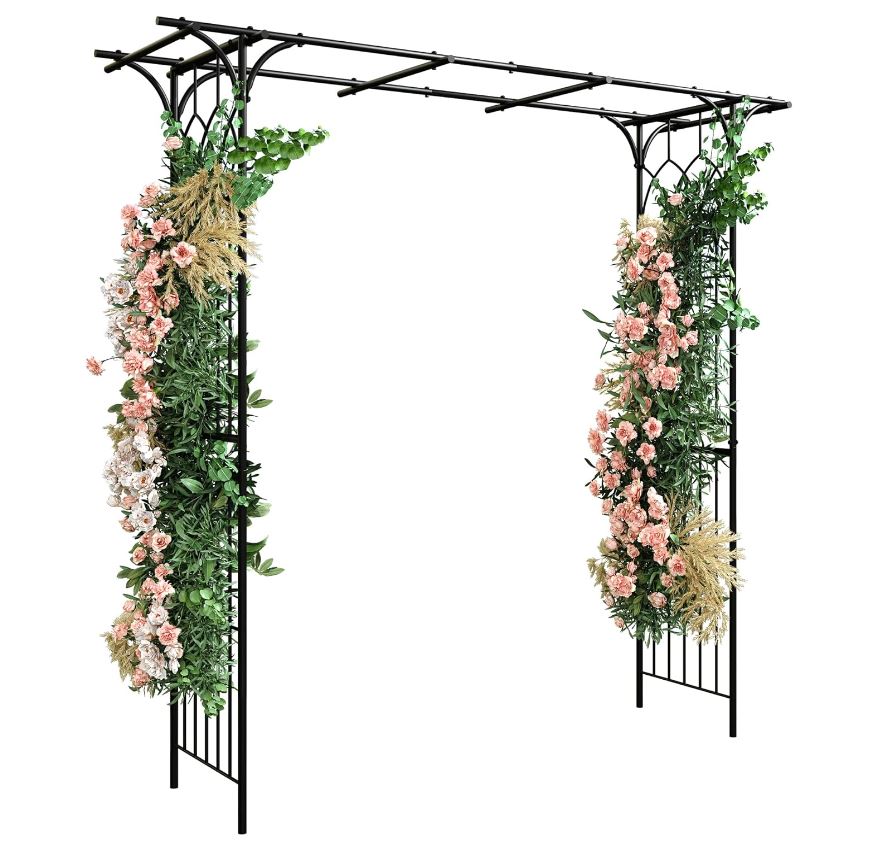 限时特惠！YITAHOME 金属花园拱门，适合各种攀缘植物和装饰后院，及用作婚礼拱门，现点coupon后仅售 $59.99免运费！