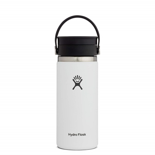 Hydro Flask Stainless Steel Wide Mouth Bottle with Flex Sip Lid and Double-Wall Vacuum Insulation for Coffee, Tea and Drinks 16 Oz White, List Price is $32.95, Now Only $17.07, You Save $15.27