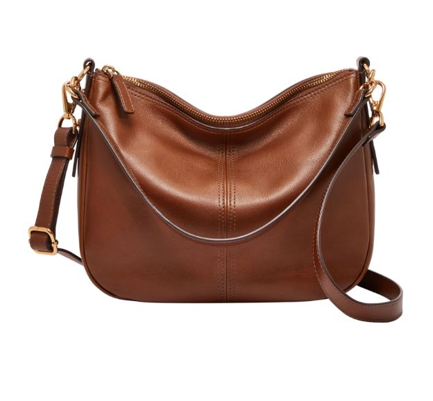 Fossil Women's Jolie Leather Crossbody Purse Handbag, Brown (Model: ZB7716200)