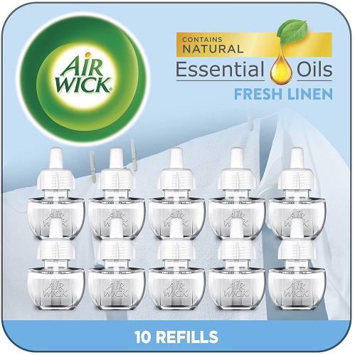 Air Wick Plug in Scented Oil Refill, 10ct, Fresh Linen, Air Freshener, Essential Oils, Eco Friendly Pack Linen 10, Now Only $5.62