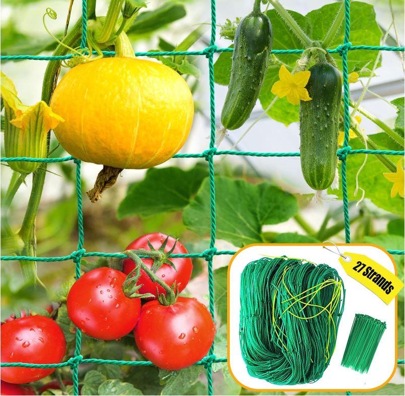 SHPPETONB攀爬植物重型花園格子網，6.6x9.85 英尺, 適用於黃瓜、番茄、豆角、葡萄、豆類等，現僅售$8.99