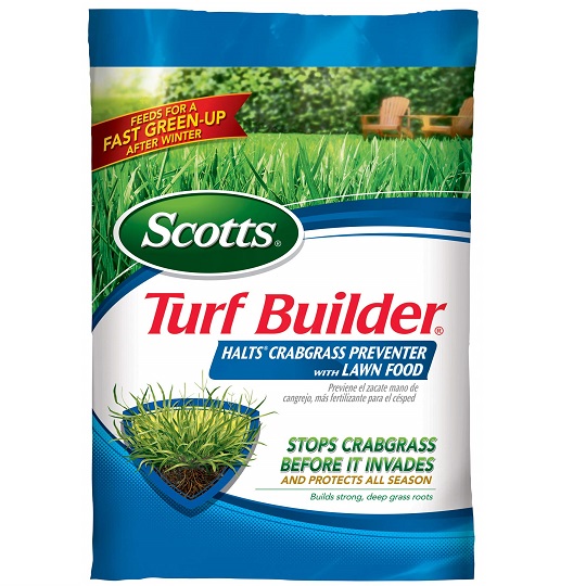 Scotts Turf Builder Halts Crabgrass Preventer with Lawn Fertilizer, 5,000 sq. ft., 13.35 lbs., List Price is $41.49, Now Only $17.98, You Save $23.51