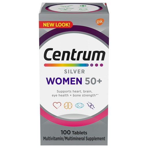 Centrum Silver Women's Multivitamin for Women 50 Plus, Multivitamin/Multimineral Supplement with Vitamin D3, B Vitamins, Non-GMO Ingredients, Supports Memory and Cognition  - 100 Ct  Only $7.27