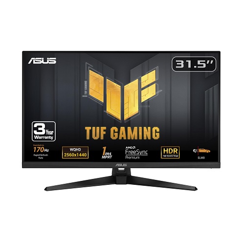 ASUS TUF Gaming 31.5” 1440P HDR Monitor (VG32AQA1A) - QHD (2560 x 1440), 170Hz, 1ms, Extreme Low Motion Blur, FreeSync Premium, DisplayPort, HDMI, HDR-10, Shadow Boost,  Only $249