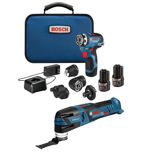 BOSCH GXL12V-270B22 12V Max 2-Tool Combo Kit with Chameleon Drill/Driver Featuring 5-In-1 Flexiclick® System and Starlock® Oscillating Multi-Tool, List Price is $249, Now Only $149