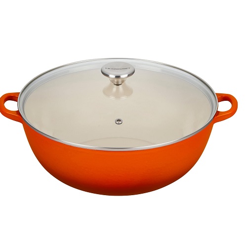 Le Creuset Enameled Cast Iron Chef's Oven with Glass Lid, 7.5 qt., Flame Flame 7.5 qt, List Price is $400, Now Only $237.16, You Save $162.84