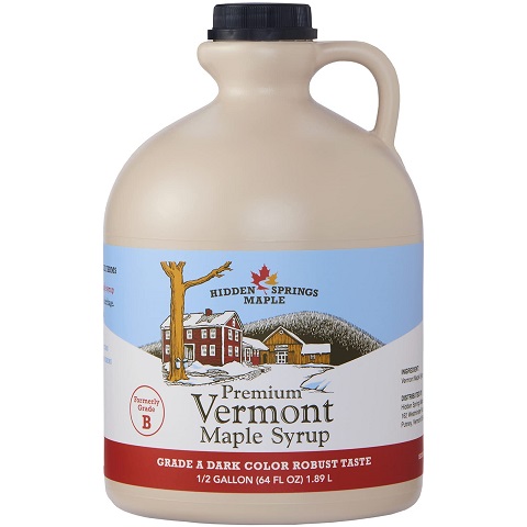 Hidden Springs Maple Dark Half Gallon 100% Pure Maple Syrup USA/CAN, BPA-free Jug 64 Fl Oz (Pack of 1),   Only $29.94