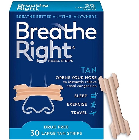 Breathe Right Original Nose Strips to Reduce Snoring and Relieve Nose Congestion, Tan, 30 Count , only $7.88