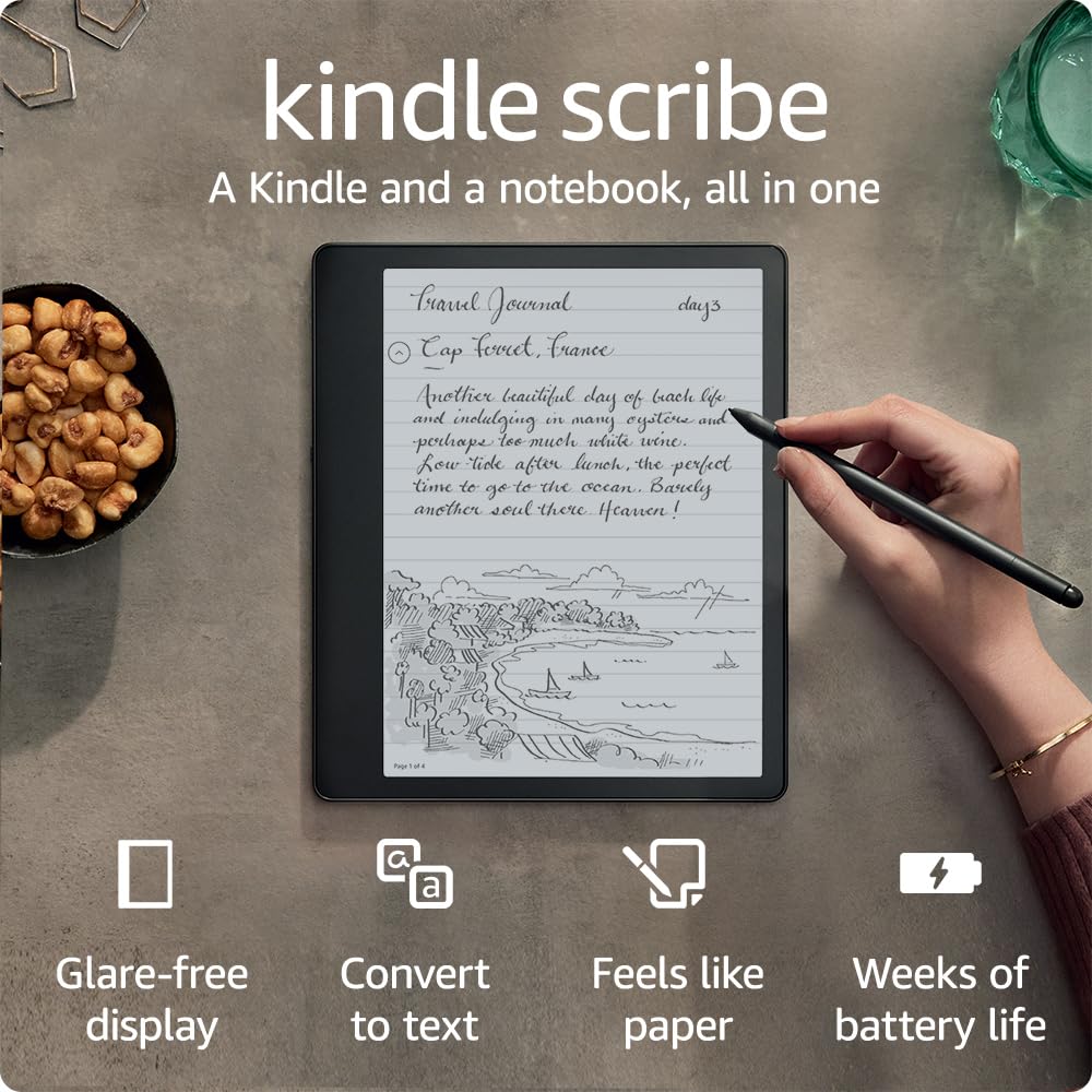 Amazon Kindle Scribe (32 GB) - 10.2” 300 ppi Paperwhite display, a Kindle and a notebook all in one, convert notes to text and share, includes Premium Pen Premium Pen  Only $279.99