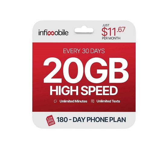 每月不到10刀！Infimobile 6个月高速Data电话短信无限！