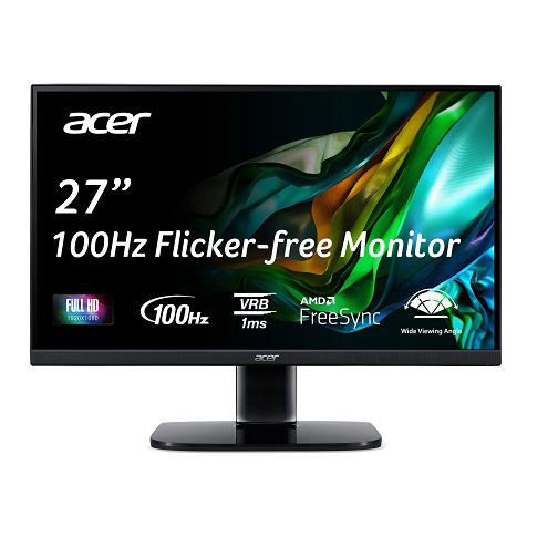 史低價！Acer宏基 KB272 全高清 超窄邊 顯示器，27吋，原價$154.99，現僅售$99.99，免運費！