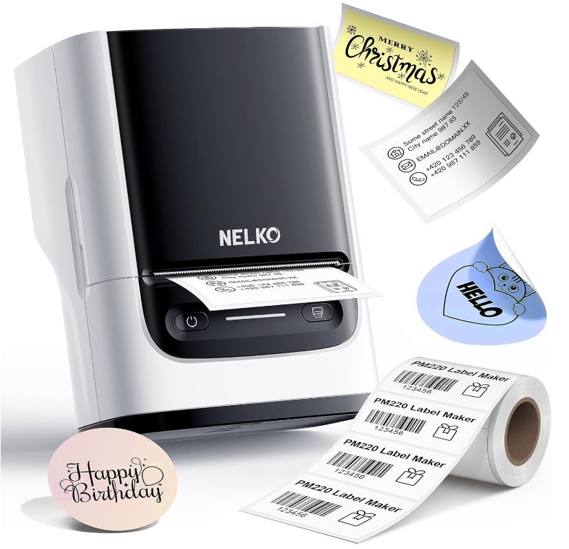 實用好物，白菜價！Nelko PM220 攜帶型藍牙熱敏標籤印表機，可列印多種模版和字體，適用於手機和 PC，送一卷列印紙，折上折后僅售 $18.47