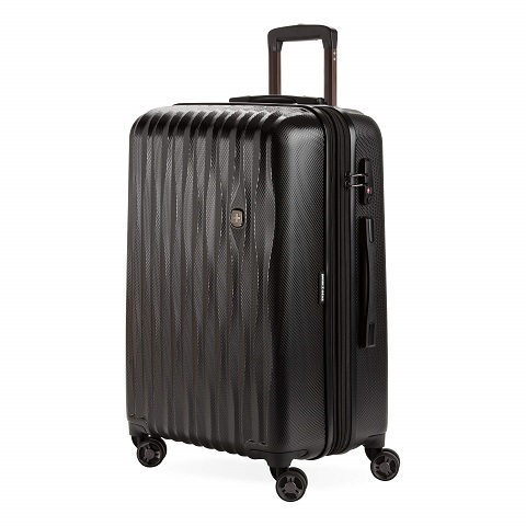 SwissGear 7272 Energie Expandable Hardside Luggage With Spinner Wheels and TSA Lock, Black, Checked-Medium 24-Inch Checked-Medium 24-Inch Black, List Price is $125.99, Now Only $59.51