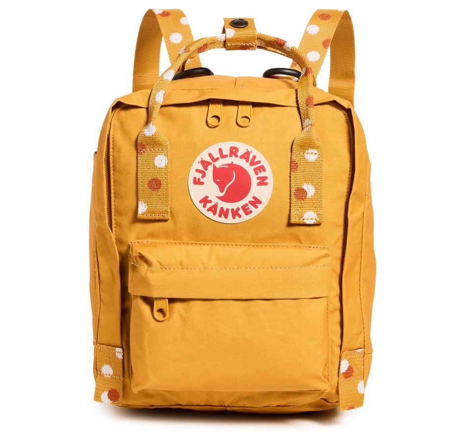 Fjallraven Women's Mini Kanken Backpack, Ochre/Confetti, Yellow, One Size