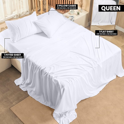 闪购！Utopia Bedding 床上用品四件套，Queen size，原价$25.95，现仅售 $15.98。多色可选！