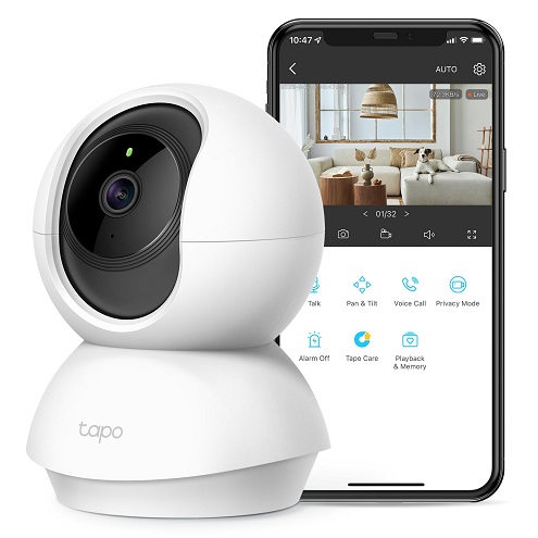 TP-Link Tapo 2K Pan Tilt Security Camera for Baby Monitor, Dog Camera w/Motion Detection, 2-Way Audio Siren, Night Vision, Cloud &SD Card Storage (Up to 256 GB),  C210  Only $19.99