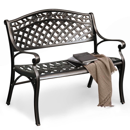 史低价！DWVO 39.4吋  铸铝户外长椅，现仅售 $125.98，免运费！