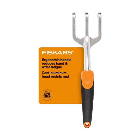 Fiskars Ergo Cultivator - Heavy Duty Gardening Hand Tool with Hang Hole - Lawn and Yard Tools - Black/Orange, List Price is $12.99, Now Only $3.99, You Save $9