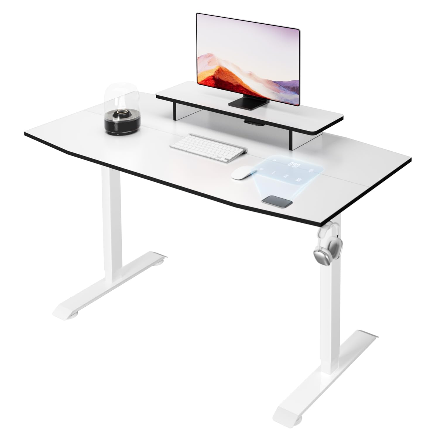 Generic Electric Height Adjustable Standing Desk Home Office Workstation (White, 55 * 28 inch) 55*28 inch White, List Price is $222, Now Only $95.00