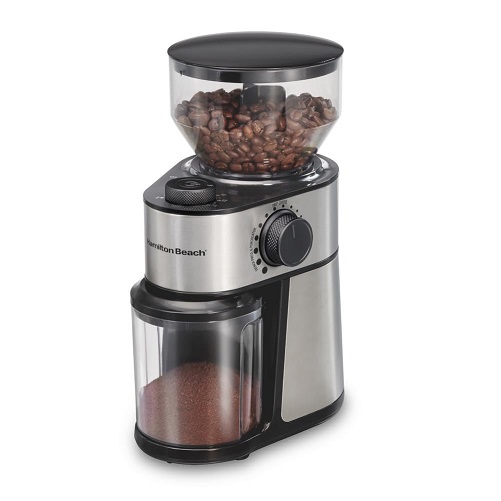 Hamilton Beach Electric Burr Coffee Grinder with Large 16oz Hopper & 18 Settings For 2-14 Cups, Stainless Steel (80385), Only $39.99