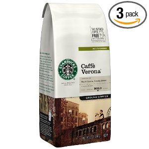 Starbucks Caffe Verona Coffee (Bold), Ground, 12-Ounce Bags (Pack of 3) $20.37