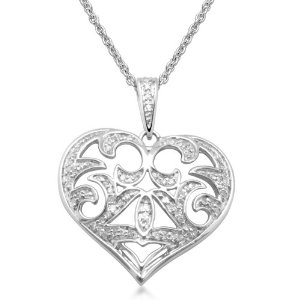 Sterling Silver Heart Pendant Necklace (1/6 cttw, I-J Color, I3 Clarity), 18