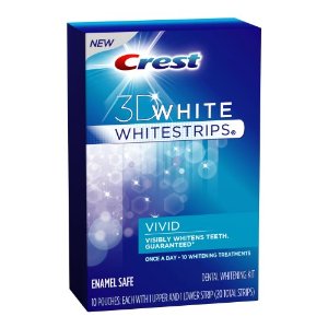 Crest 3D White Whitestrips Vivid Enamel Safe Dental Whitening Kit, 10-count Carton $12.49+shipping