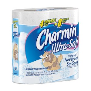 Charmin Ultra Soft, Double Rolls, 4 Count Packs (Pack of 10) 40 Total Rolls $25.48