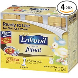大降！美赞臣 Enfamil 高级婴儿配方液体奶粉1段(8盎司每瓶，24瓶装)  $35.96