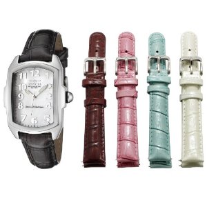 Invicta Women's 5168 Baby Lupah Collection Mother-of-Pearl Dial Shiny Leather Interchangeable Watch Set $50.99
