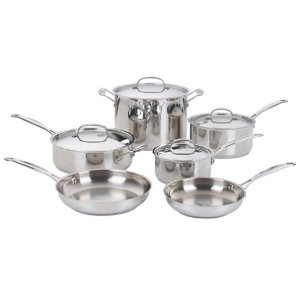 Cuisinart 77-10 Chef's Classic Stainless-Steel 10-Piece Cookware Set $74.88 +free shipping