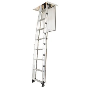 Werner AA8 250-Pound Duty Rating Televator Aluminum Universal Telescoping Attic Ladder, 8-Foot $189