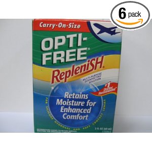 Opti-Free Replenish Multi-Purpose Disinfecting Solution, Carry On Size, 2-Fluid Ounces Bottles (Pack of 6)  $10.30