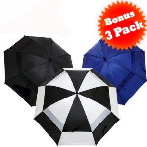 Forgan 60-Inch Double Canopy (3 Pack of New Golf Umbrellas)  $22.99