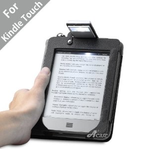 Acase Lighted Kindle Touch Leather Folio Case (Black)  $12.94