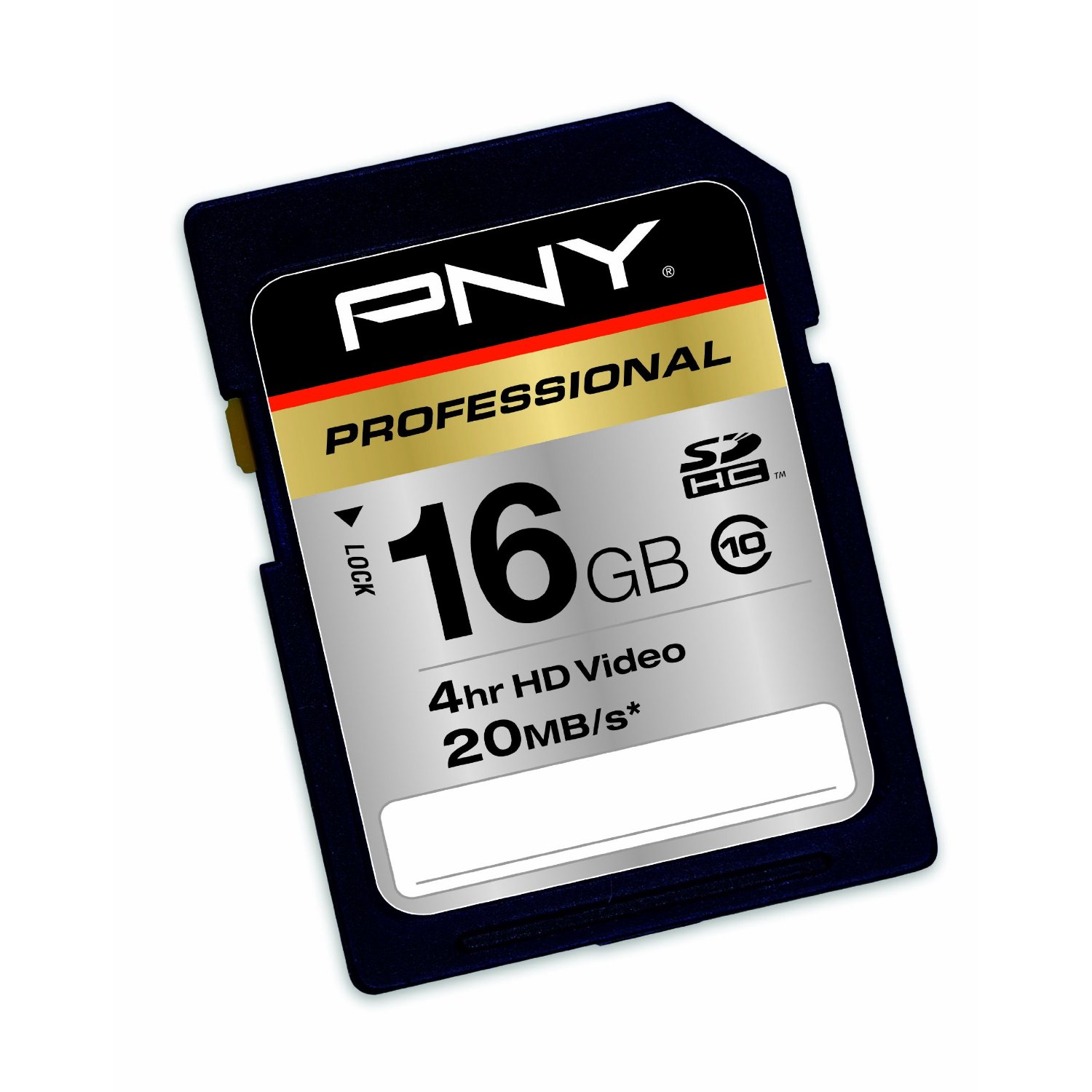 PNY 16 GB Flash Memory Card (P-SDHC16G10-AZ)  $17.99