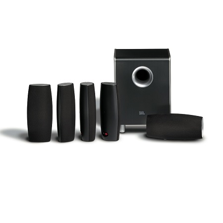 JBL CS6100BG High Performance, complete 6-Piece Home Theater Speaker System with Brackets (Black Gloss), only $199.72, free shipping