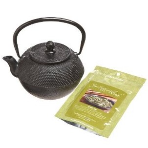 Primula Cast Iron 40-Ounce Tea Pot, Black with Tea Sample $30.05