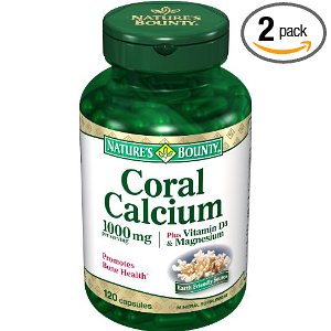 Nature's Bounty Coral Calcium Plus Vitamin D and Magnesium, 1000mg, 120 Capsules (Pack of 2)  $14.99 