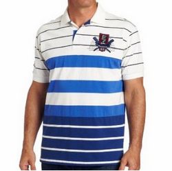 Nautica Men's Multi Stripe Short Sleeve Polo Shirt $23.04