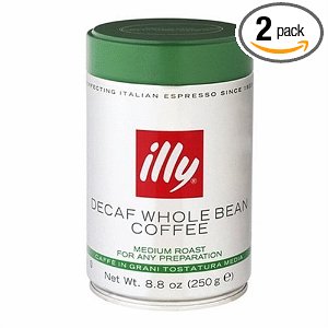 illy Caffe Decaffeinated Whole Bean Coffee (Medium Roast, Green Top), 8.8-Ounce Tins (Pack of 2) $31.80