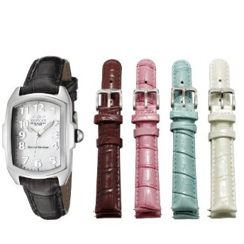 Invicta Women's 5168 Baby Lupah Collection Mother-of-Pearl Dial Shiny Leather Interchangeable Watch Set $47.91(88%off)