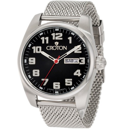 Croton Men's CN307261INBK Three Strap Interchangeable Black Dial Watch $56.52