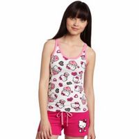 Hello Kitty Women's Hk Dreaming Of Love Pajama Short Set With Shorts And Printed Tank Top  $21.36