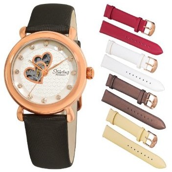 Stuhrling Original Women's 108EH.12452 Valentine Automatic Swarovski Accented Rosetone Watch Gift Set $109.99 