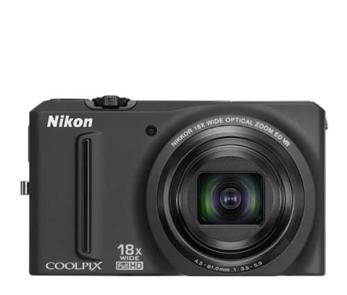 Nikon COOLPIX S9100 12.1 MP CMOS Digital Camera with 18x NIKKOR ED Wide-Angle Optical Zoom Lens and Full HD 1080p Video (Black) $174.75